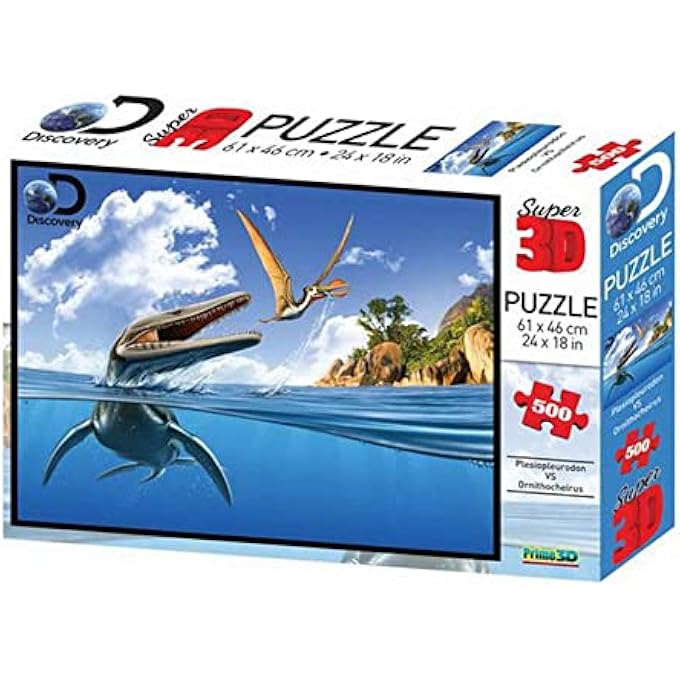 PUZZLES - DISCOVERY - PLESIOPLEURODON VERSUS ORNITHOCHEIRUS 500 PCS PUZZLE
